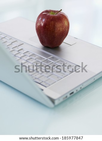 Apple on Laptop
