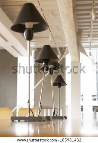 Low Angle View of Desk Lamps