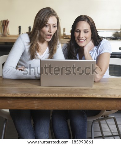 Two Women Using Laptop