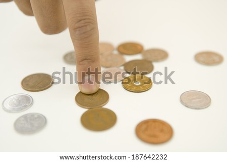 hand counting small change