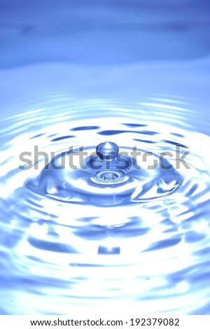 A single drop of water making a ripple effect in a pool of water.