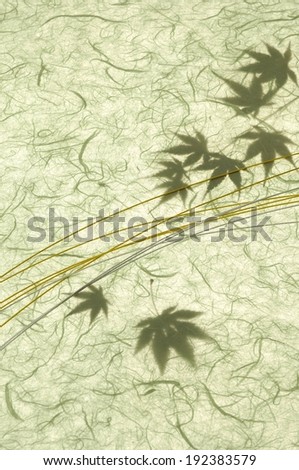 Several leaves sitting beside gold and silver strings.