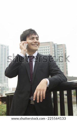 Business man making a phone call