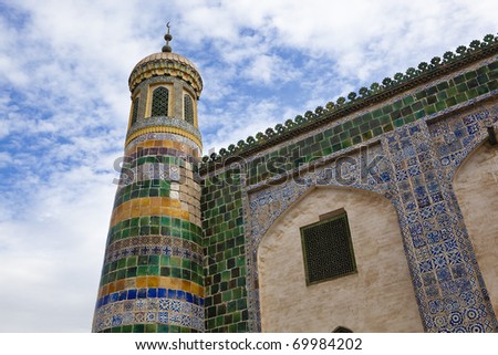 islamic minaret , kashgar, xinjiang uygur autonomous region, china