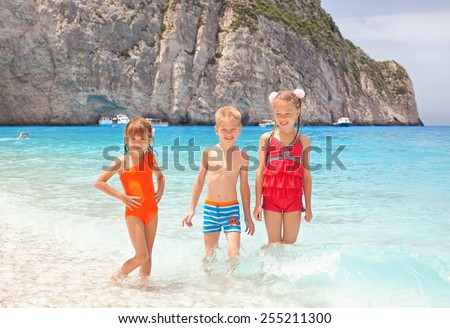 Children of the sea. Island of Zakynthos. Greece.