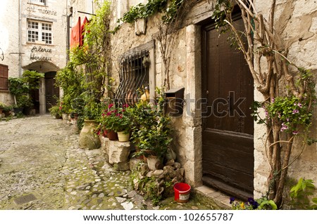 A little village in Saint-Paul, France - located in Southern France.