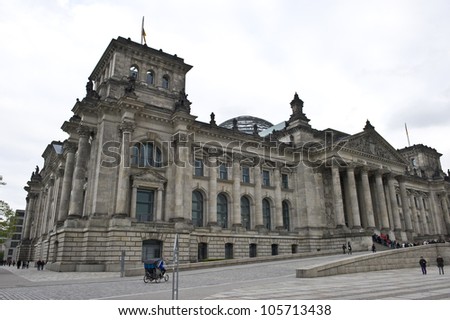 German Empire Parliament under a white, cloudy sky.