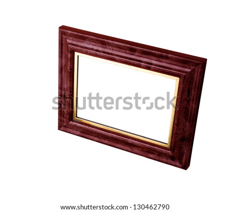 Dark red frame for photographs or pictures isolated on white