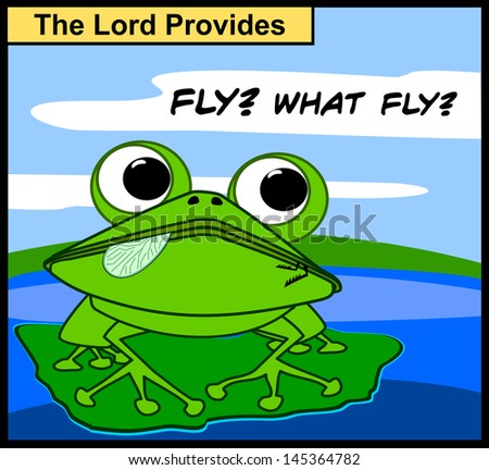 Frog With a Fly Cartoon: The Lord Provides