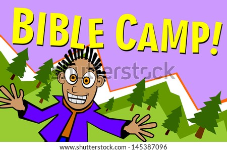 Christian Art: Great Outdoors Bible Camp Poster