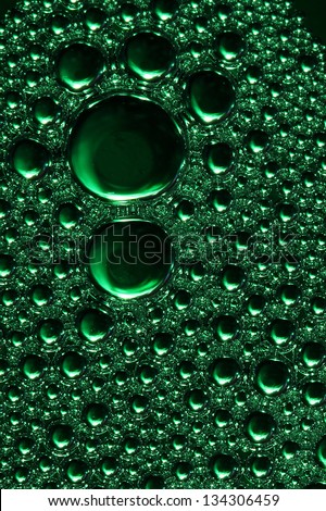 Green bubbles abstract light illumination.