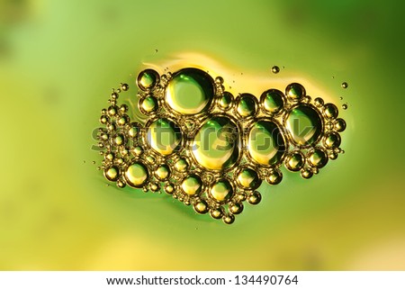 Water green bubbles abstract light illumination.