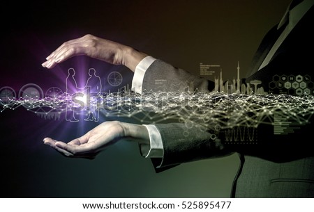 business and communication network concept, IoT(Internet of Things), ICT(Information Communication Technology), digital transformation, abstract image visual