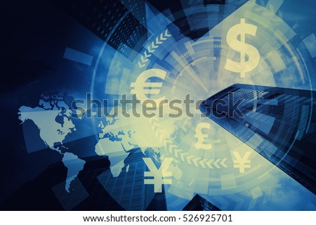 FinTech, financial technology and world economy, abstract image visual