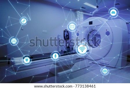 Medical technology and communication network concept.