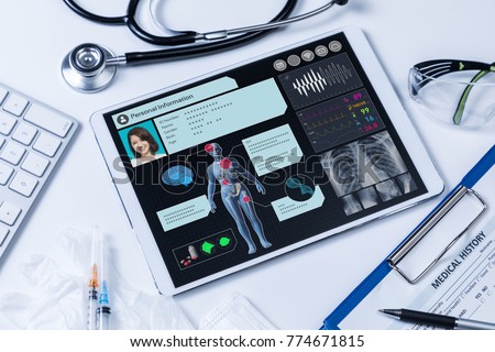 Electronic medical record concept.