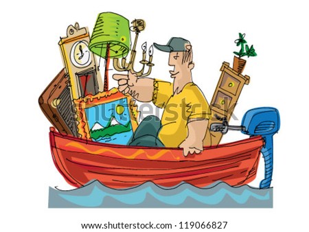 Flood - Cartoon Stock Vector Illustration 119066827 : Shutterstock