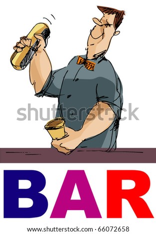 Bartender - Handmade Sketch Based Illustration - 66072658 : Shutterstock