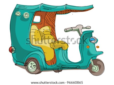 Cartoon Rickshaw