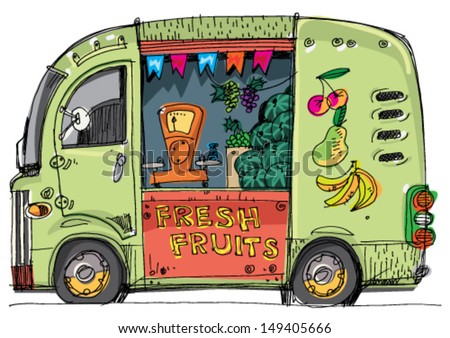 vehicle full of fruits and vegetables cartoon vehicle full of fruits and vegetables cartoon