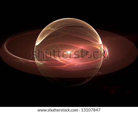 pink and yellow abstract of a sphere or planetary object in space