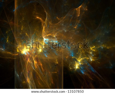 abstract outerspace chaos and bright stars and celestial objects
