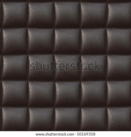 realistic computer generated brown leather cushion with heavy stitching. tiles seamlessly