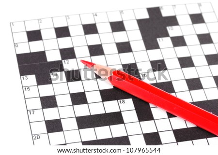 Crossword puzzle close-up