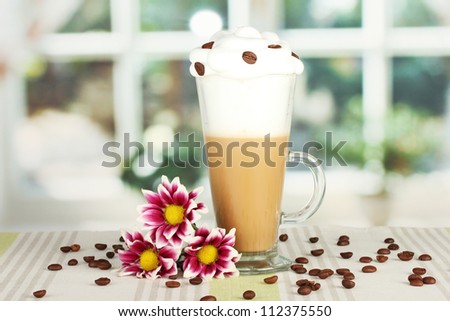 glass of fresh coffee cocktail on the table