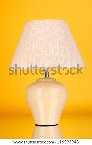 table lamp on yellow background