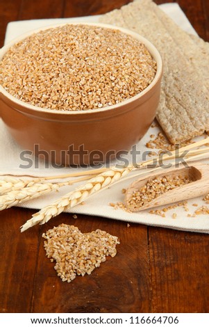 Wheat bran on the table