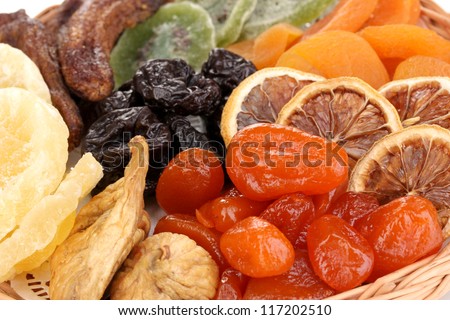 Dried fruits close-up