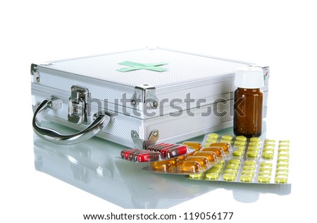 First aid box, isolated on white