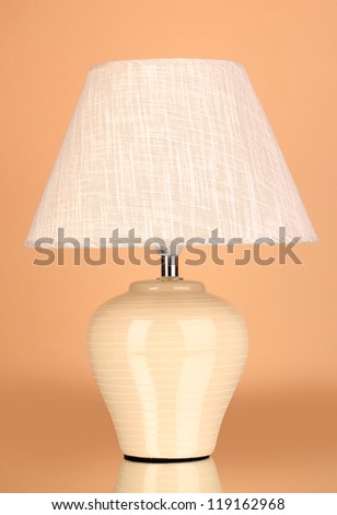 table lamp on beige background