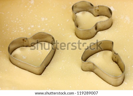 cooking cookies with molds close-up