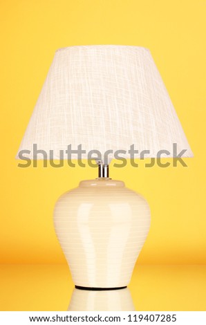table lamp on yellow background