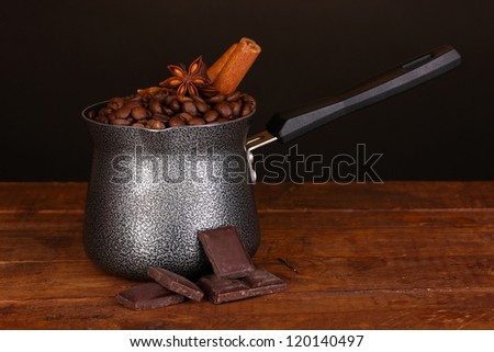 Coffee maker on wooden table