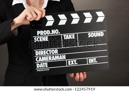 Movie production clapper board isolated on black
