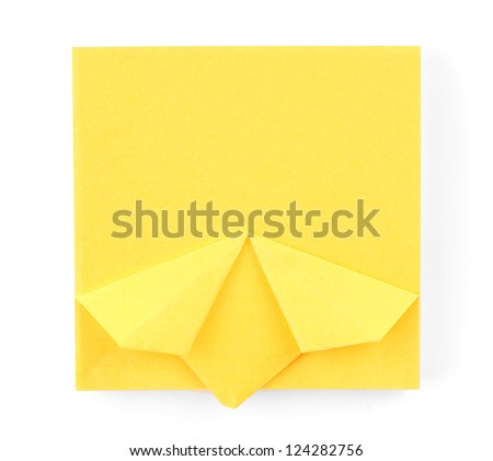 Orange sticky notes isolated on white