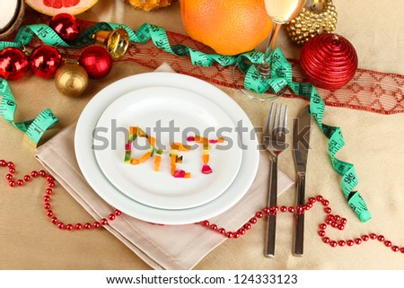 Diet during the New Year\'s feast close-up