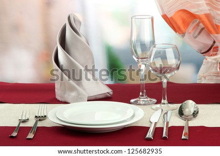 holiday table setting at restaurant