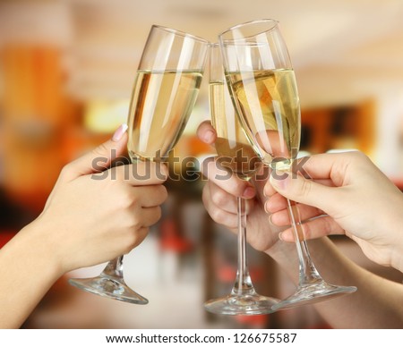 Corporate party sparkling champagne glasses
