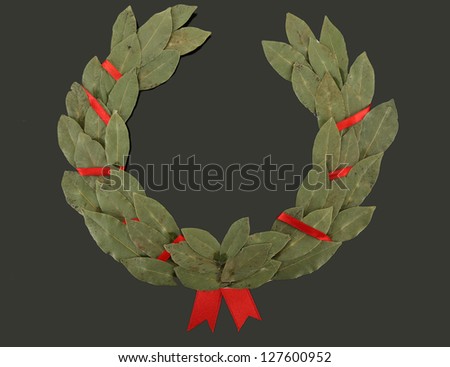 Laurel wreath on black background