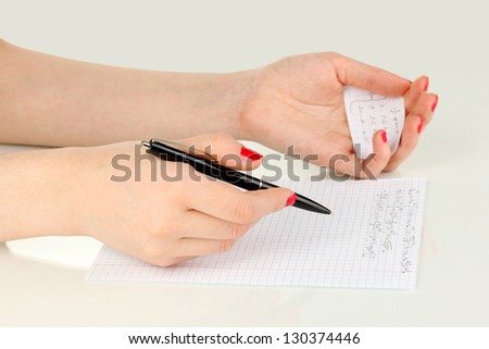 Write off exam isolated on white