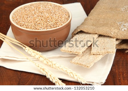 Wheat bran on the table