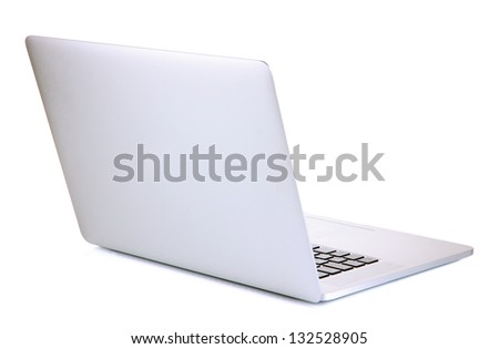 White laptop isolated on white