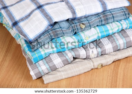 Shirts neatly folded close-up
