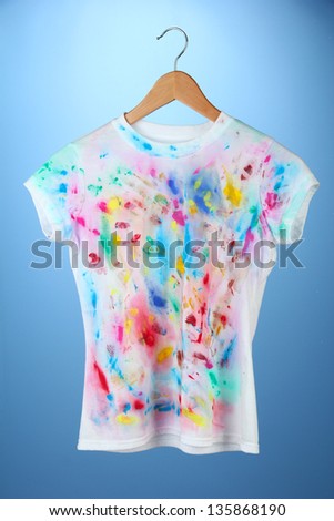 Bright t-shirt on color background