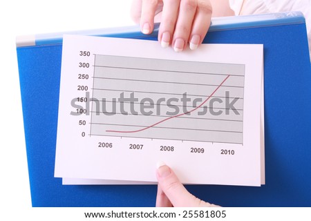 Woman showing positive chart