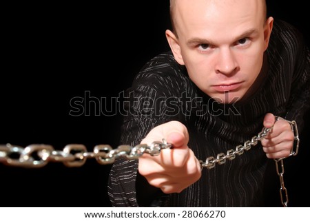 Young man with chain